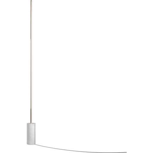 Sackit Expo 185 gulvlampe, børstet stål