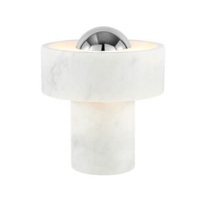 Stone Portable bordlampe / batterilampe, hvid/sølv