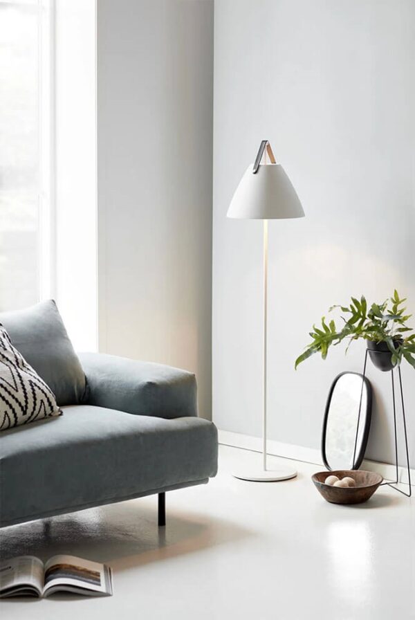 Strap gulvlampe, hvid