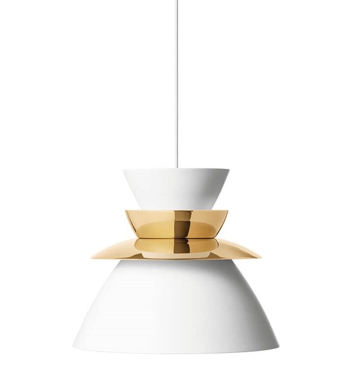 Sundowner pendel 400, messing/hvid