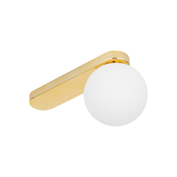 TK Bianca loftlampe - hvid glas og guld stål