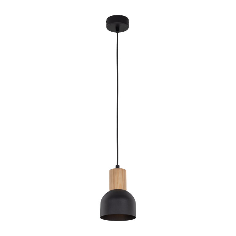 TK Cairo loftlampe - natur træ og sort metal