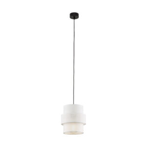 TK Calisto loftlampe - hvid stof og sort metal