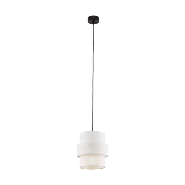 TK Calisto loftlampe - hvid stof og sort metal