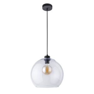 TK Cubus loftlampe - klar glas og sort metal