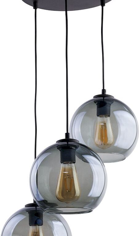 TK Cubus loftlampe, m. 3 skærme - grafit glas og sort metal