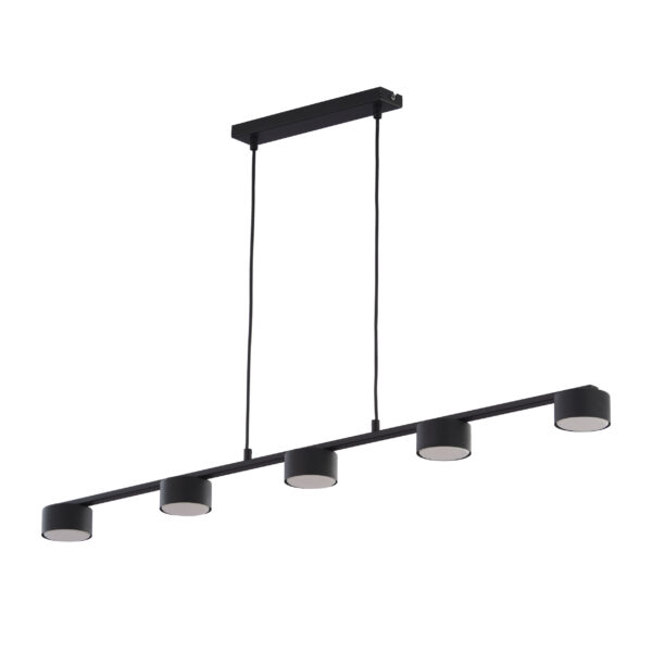 TK Dallas loftlampe, m. 5 skærme - sort metal