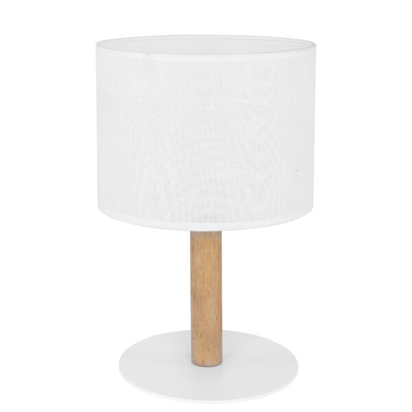 TK Deva bordlampe - hvid stof/fyrretræ og hvid stål