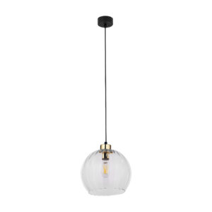 TK Devi loftlampe 250 - klar glas og sort metal