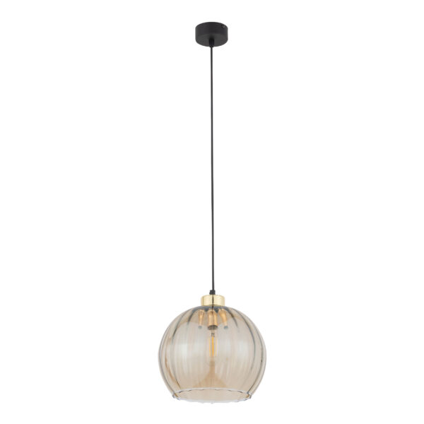 TK Devi loftlampe - rav glas og sort metal