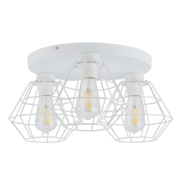 TK Diamant loftlampe, m. 3 skærme - hvid stål