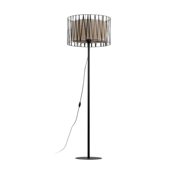 TK Harmony gulvlampe - natur jute og sort metal