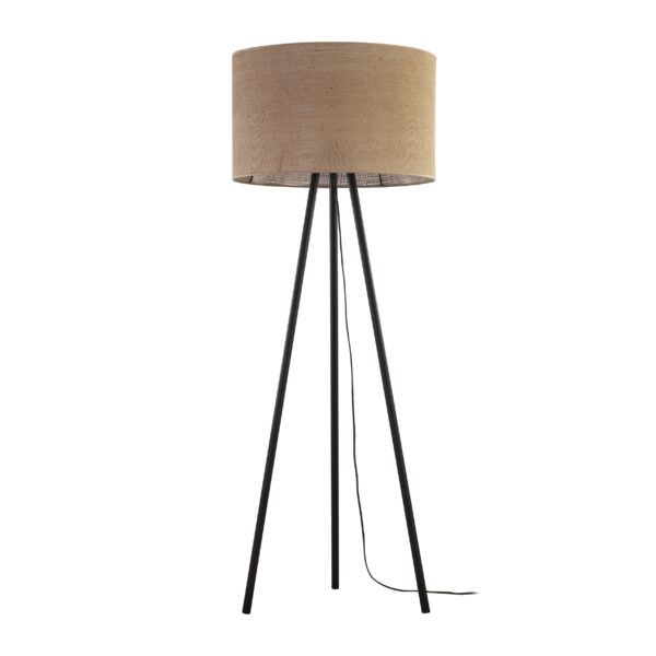 TK Jute gulvlampe - natur jute og sort metal