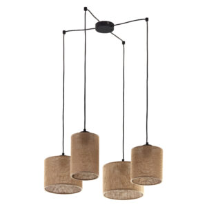 TK Jute loftlampe, m. 4 skærme - natur jute