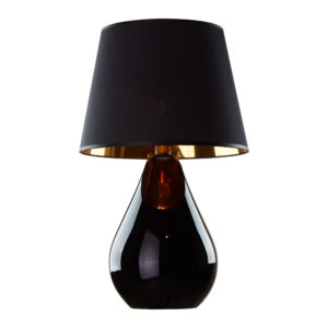 TK Lacrima bordlampe - guld, sort stof og sort glas