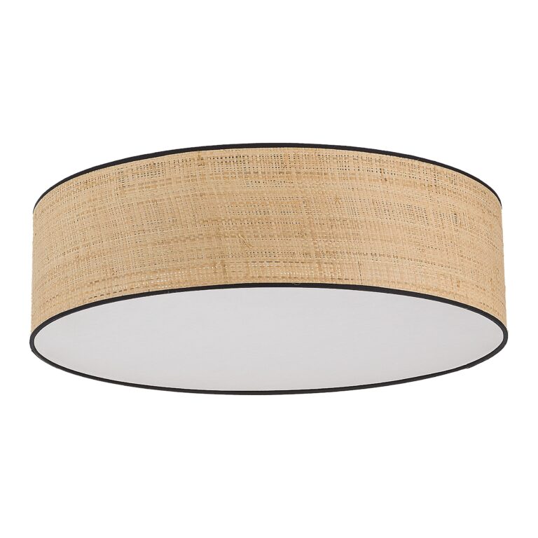 TK Liberia loftlampe 600 - natur flet og hvid metal