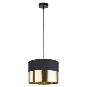 TK London loftlampe 200 - guld, sort stof og sort metal