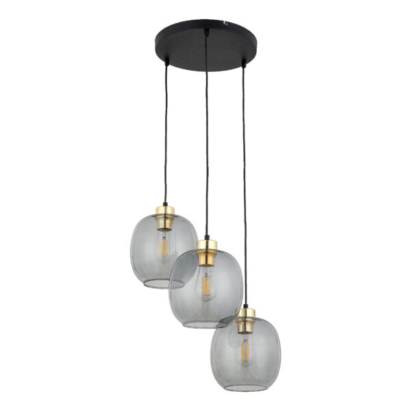 TK Omega loftlampe, m. 3 skærme - glas