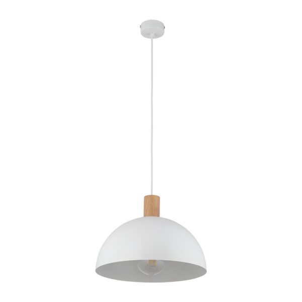 TK Oslo loftlampe - hvid metal og træ