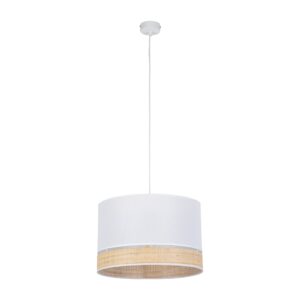 TK Paglia loftlampe 380 - hvid stof og natur flet