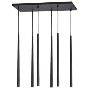 TK Piano loftlampe, m. 6 skærme - sort metal