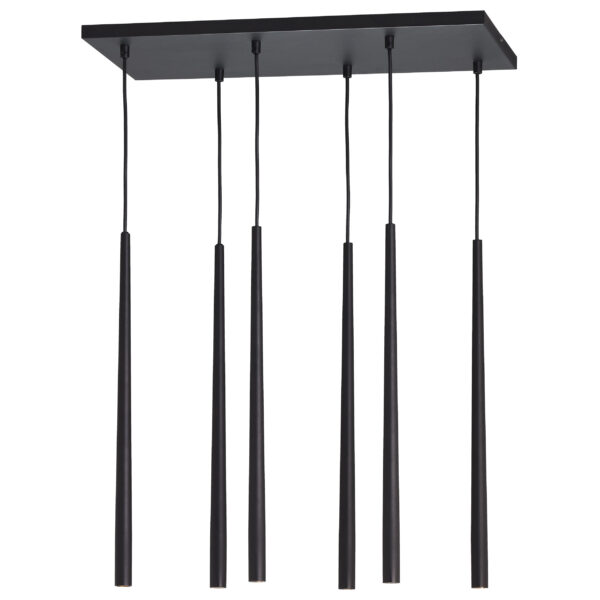 TK Piano loftlampe, m. 6 skærme - sort metal