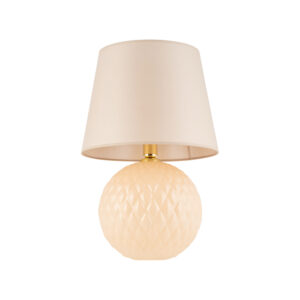 TK Santana bordlampe - natur stof og sort glas