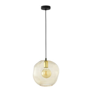 TK Sol loftlampe - rav glas og guld metal