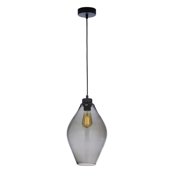 TK Tulon loftlampe - grafit glas og sort metal