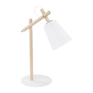 TK Vaio bordlampe - hvid stof og træ