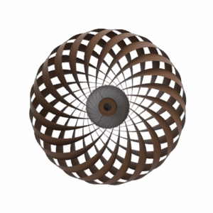 TR5 væglampe, birk/brun, 60 x 20 cm