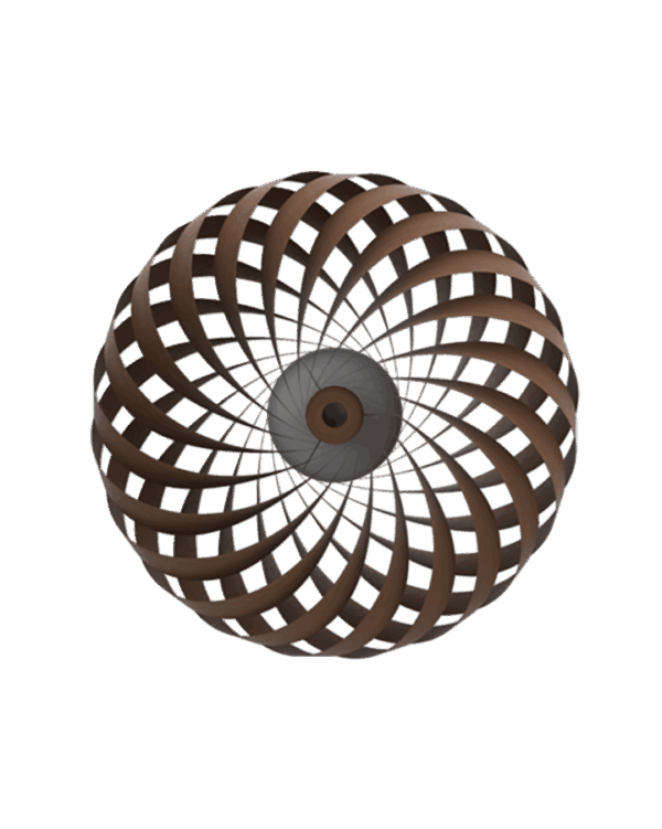 TR5 væglampe, birk/brun, 60 x 20 cm