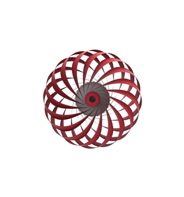 TR5 væglampe, birk/rød, 40 x 18 cm