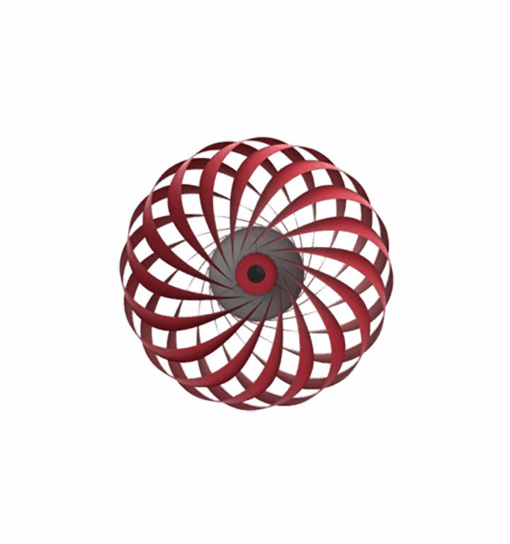 TR5 væglampe, birk/rød, 40 x 18 cm