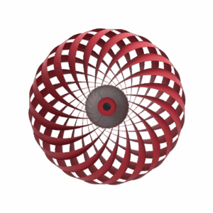 TR5 væglampe, birk/rød, 60 x 20 cm