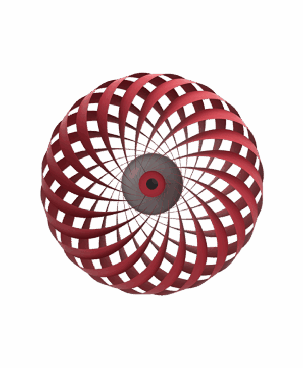 TR5 væglampe, birk/rød, 60 x 20 cm