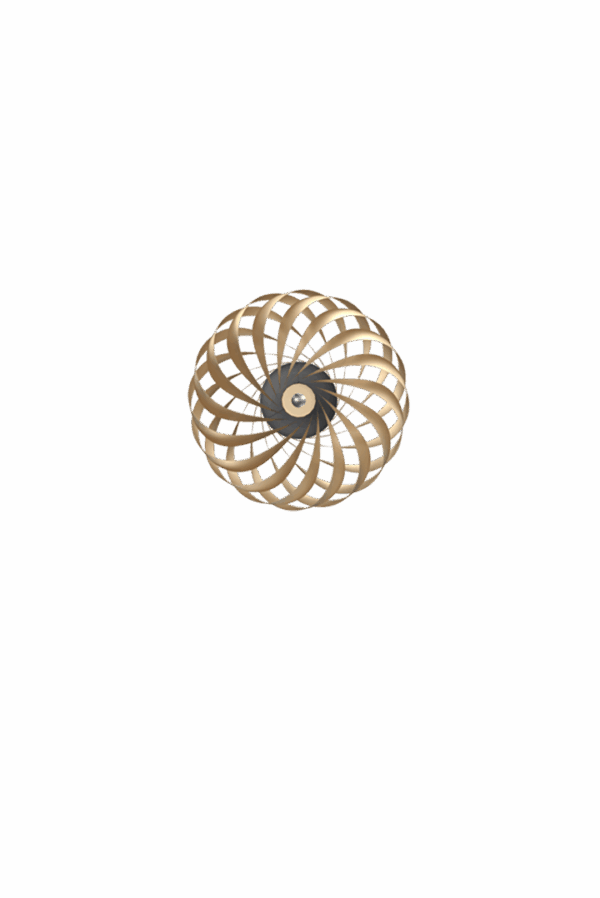 TR5 væglampe, børstet alu/guld, 40 x 18 cm