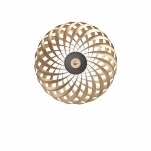 TR5 væglampe, børstet alu/guld, 60 x 20 cm