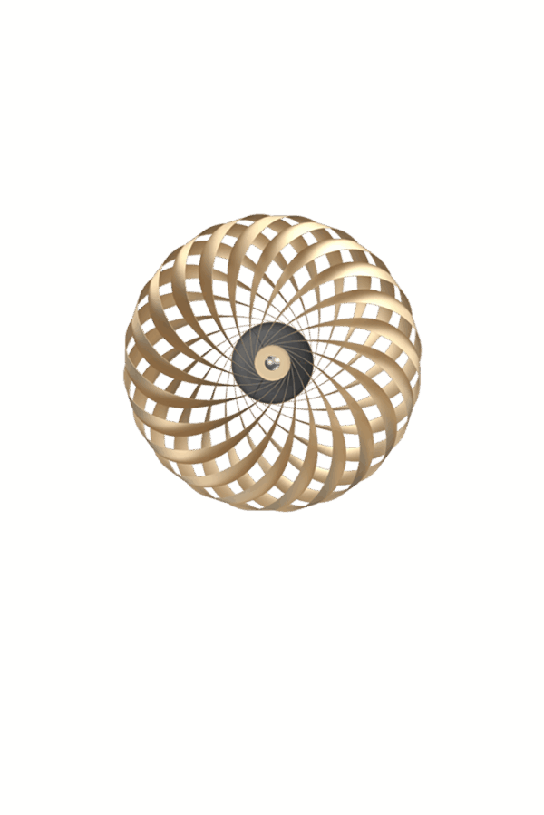 TR5 væglampe, børstet alu/guld, 60 x 20 cm