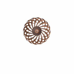 TR5 væglampe, børstet alu/kobber, 40 x 18 cm