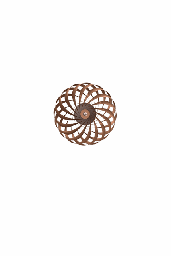TR5 væglampe, børstet alu/kobber, 40 x 18 cm