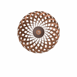TR5 væglampe, børstet alu/kobber, 60 x 20 cm