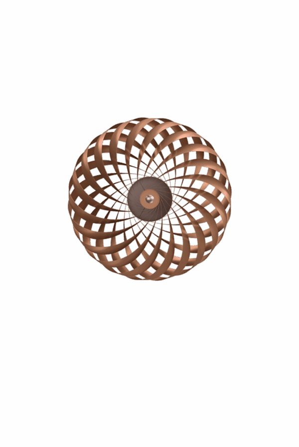 TR5 væglampe, børstet alu/kobber, 60 x 20 cm