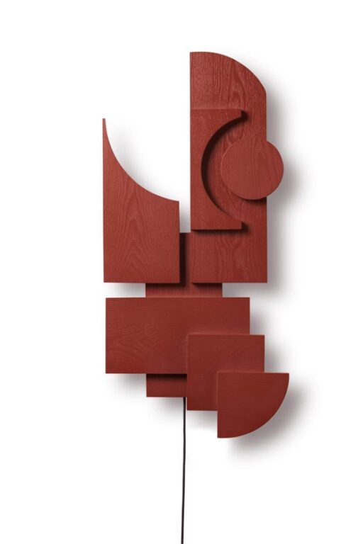 Totem Deco væglampe, baskisk rød