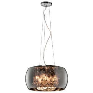 Trio Vapore Pendel Lampe med 5 Pærer (42W) Smoked/Chrome