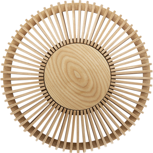 Umage Clava Up Wood væglampe, lyst træ, Ø35 cm