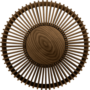 Umage Clava Up Wood væglampe, mørkt træ, Ø35 cm