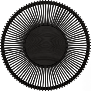 Umage Clava Up Wood væglampe, sort træ, Ø49 cm