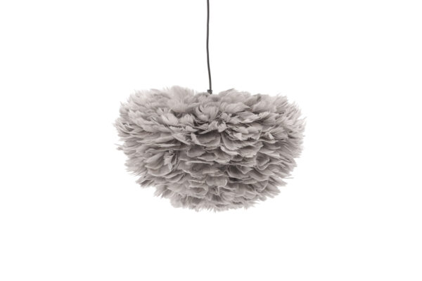 VENTURE DESIGN Nicola loftlampe, Medium - grå kunstige fjer