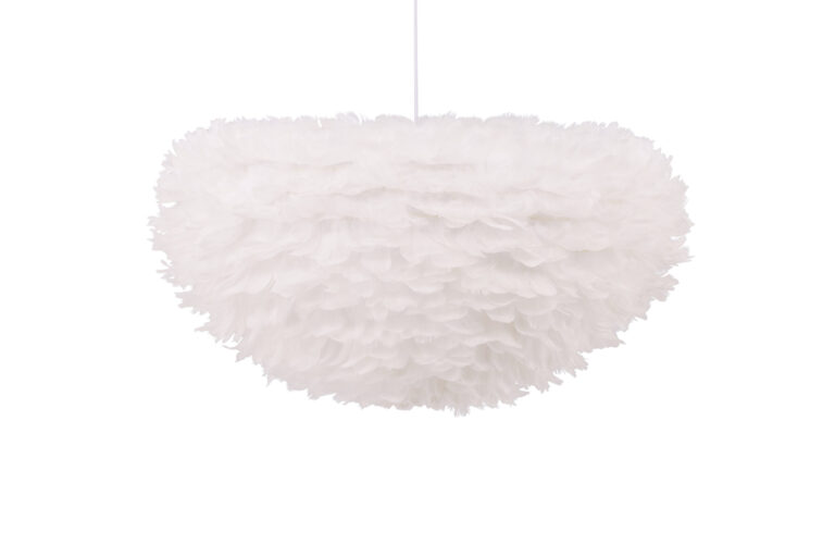 VENTURE DESIGN Nicola loftlampe, X-Large - hvid kunstige fjer